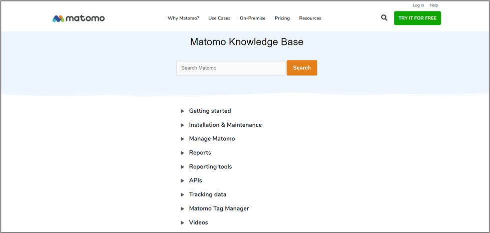 Utilizing Matomo Documentation